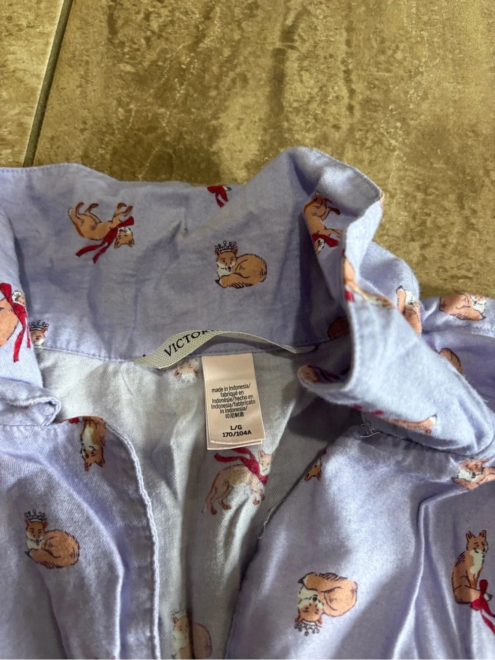 Victoria’s Secret dreamer purple fox flannel pajama set